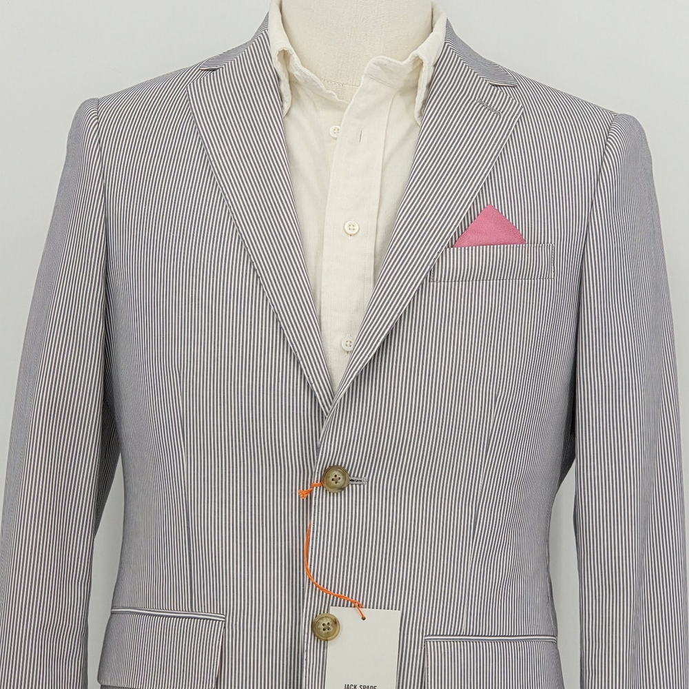 Quiet Luxury Jack Spade Seersucker Benton Suit Jacket Men’s 36 Stripe NWT $698 - Picture 7 of 16